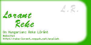 lorant reke business card